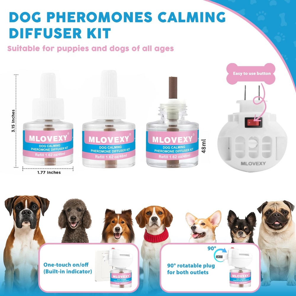 Dog Calming Diffuser for Dog Anxiety Relief, Dog Pheromones Calming Diffuser,...
