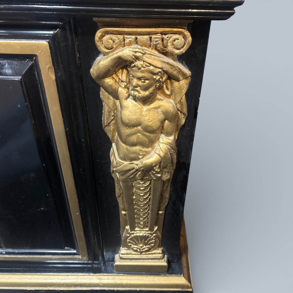 Large Vintage Renaissances Style Ebonized Sideboard