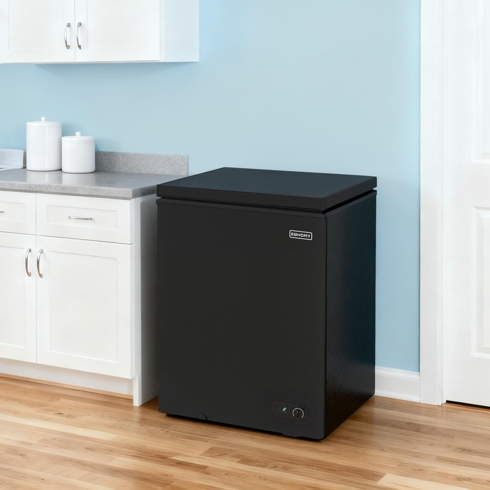 3.5 Cu.Ft Chest Freezer with Removable Basket, Small Deep Freezer Adjustable ...