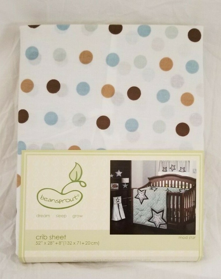Bean Sprout Mod Star Fitted Crib Sheet NIP