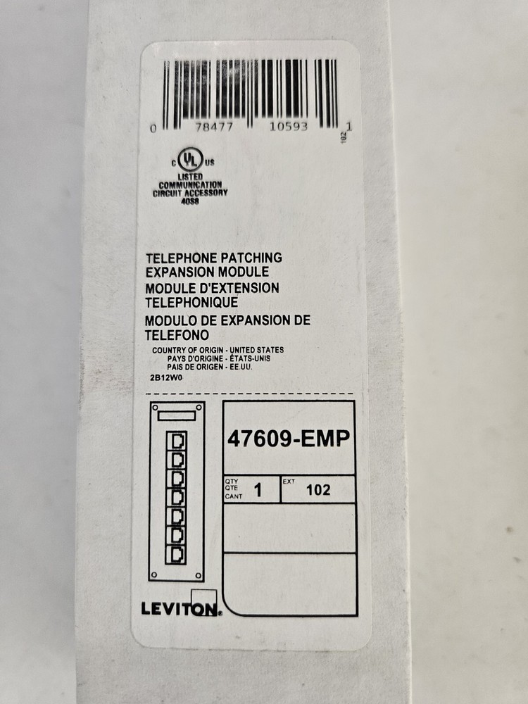 Leviton Phone Patching Board (47609-EMP)