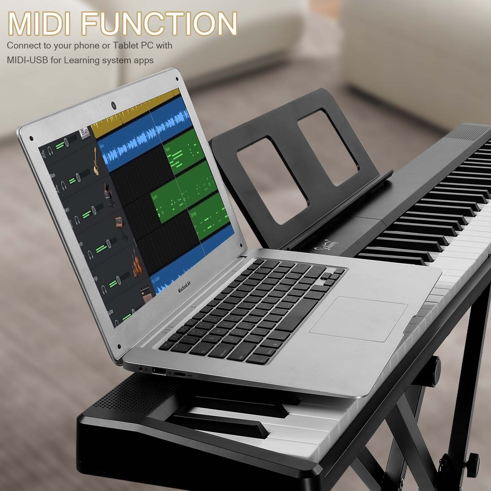 🎸FREE SHIPPING!🎸88 Key Foldable Electric Piano/Keyboard +Weighted +Case!