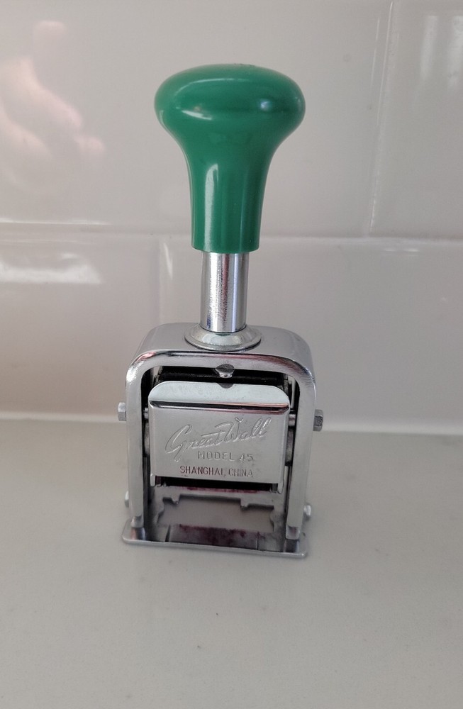 Great Wall Numbering Machine; Model 45, Green Top