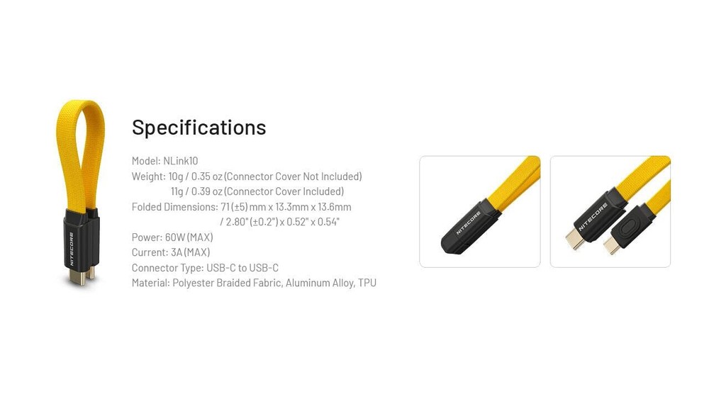 Nitecore NLink10 USB Type-C Charging Cable