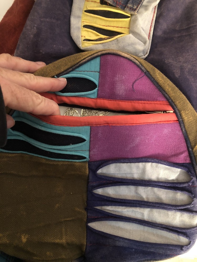 Backpack Multicolor Two Pocket Bag Unique Artsy