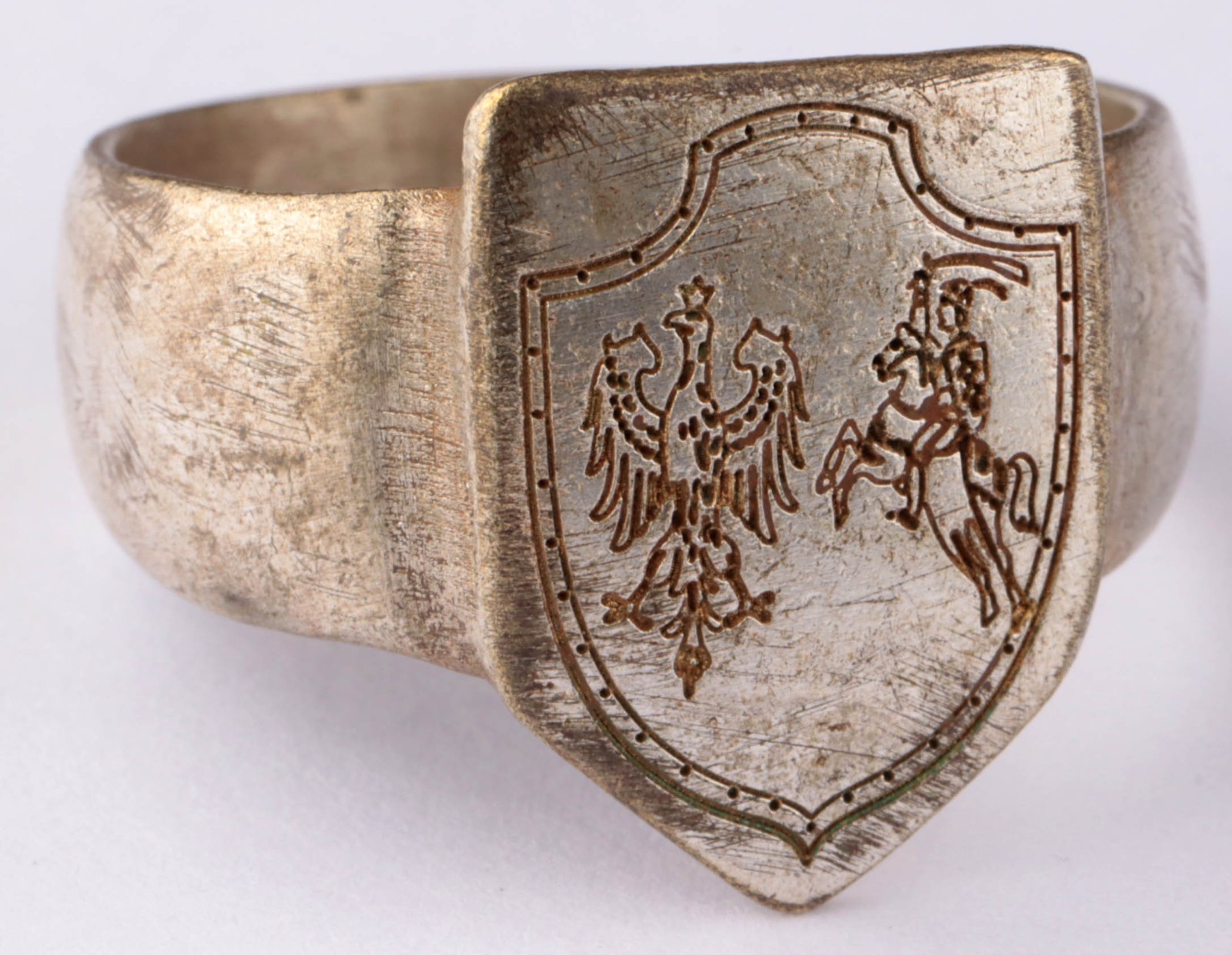 Ring Coat of arms Republic of Central Lithuania 1920–1922 Polish eagle Size 11.5
