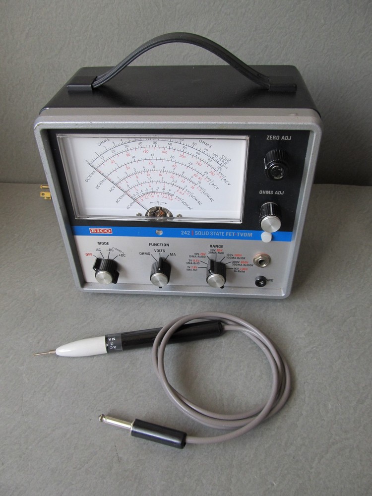 Vintage Eico 242 Solid State FET - TVOM Multimeter w/Probe  ***Pls Read