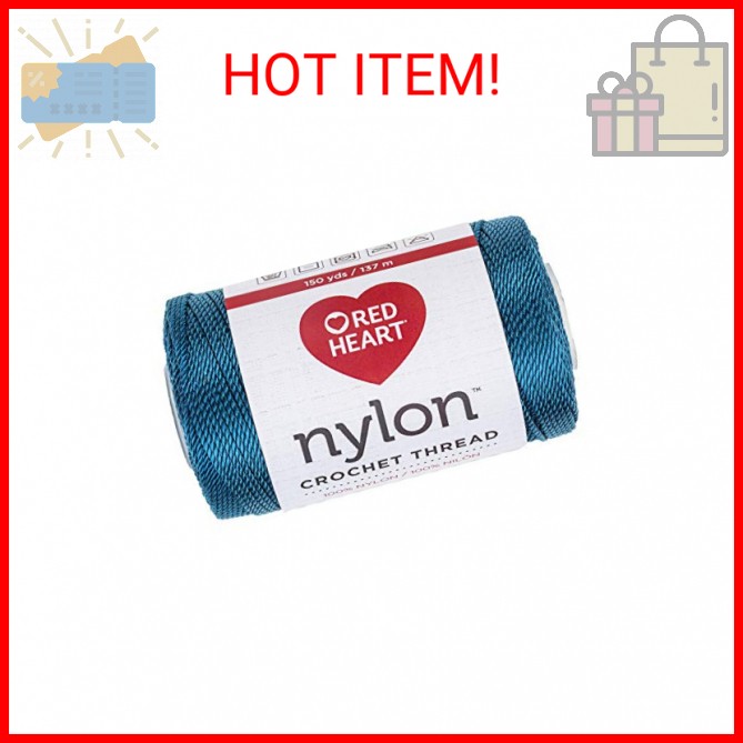 RED HEART Nylon Crochet Thread, Teal