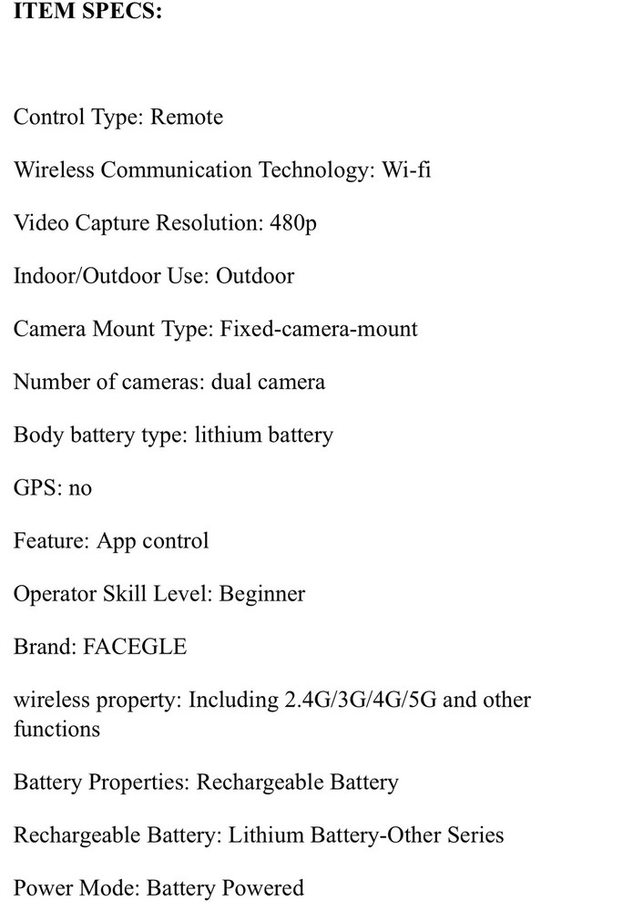 Drone Remote Control with 4K Dual Camera WiFi Foldable Quadcopter