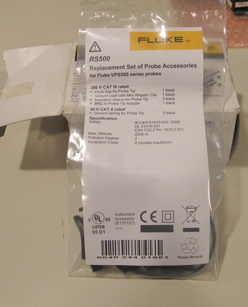 Fluke VPS500 probe accessory replacement set.