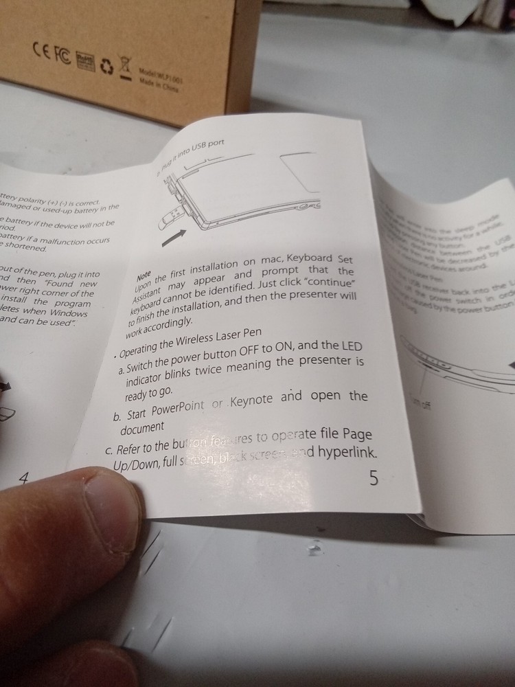 ELEKETE WIRELESS PRESENTER WITH LEASER POINTER PRESENTATION CLICKER,330FT