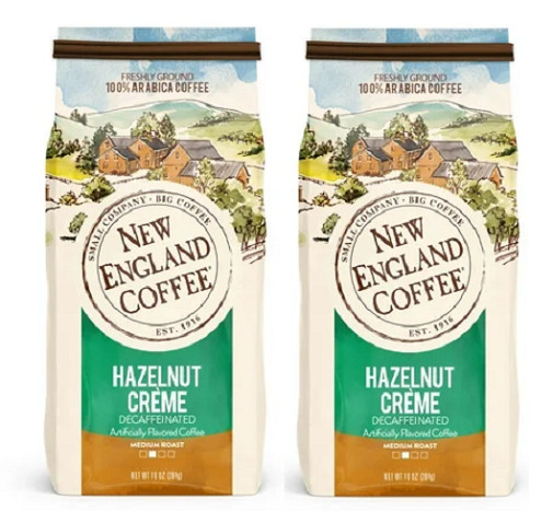 New England Coffee Decaffeinated Hazelnut Creme Ground Coffee 2 Pack