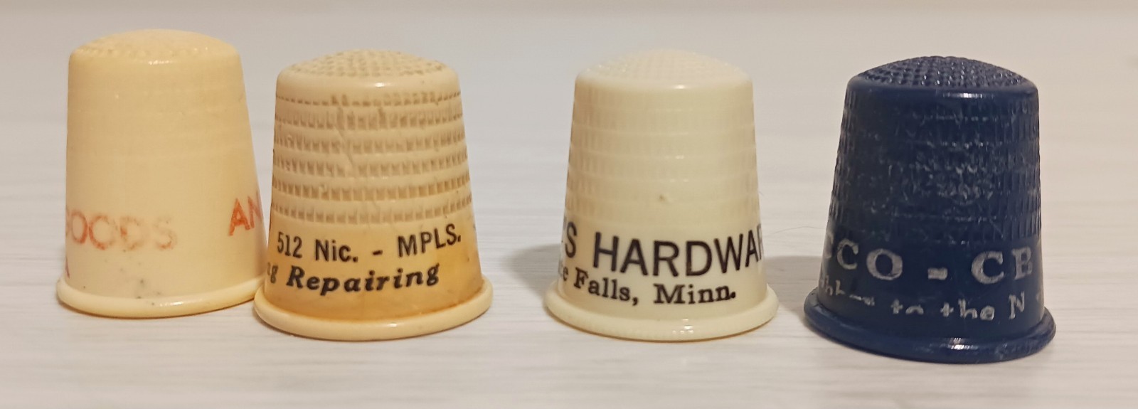 Vintage Lot 13 Plastic Advertising Thimble Minnesota