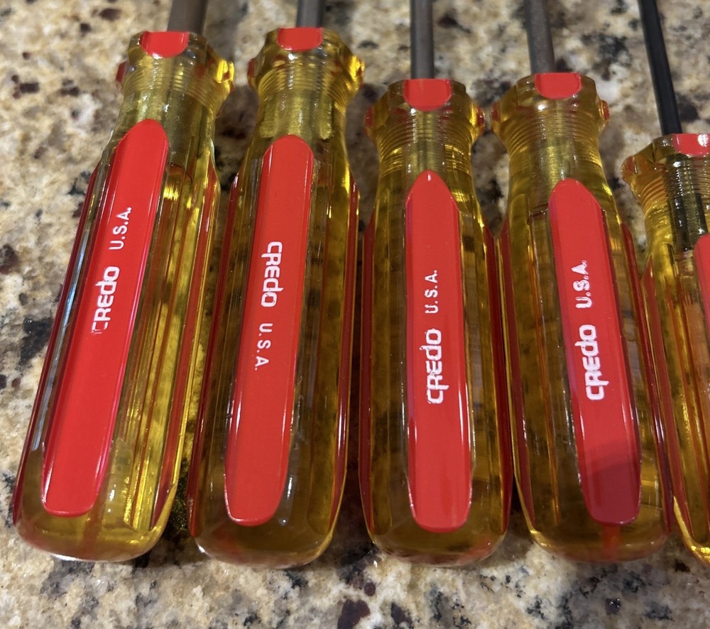 7PC CREDO USA PLASTIC HANDLE SCREWDRIVER SET- 5-FLAT, 2-TORX
