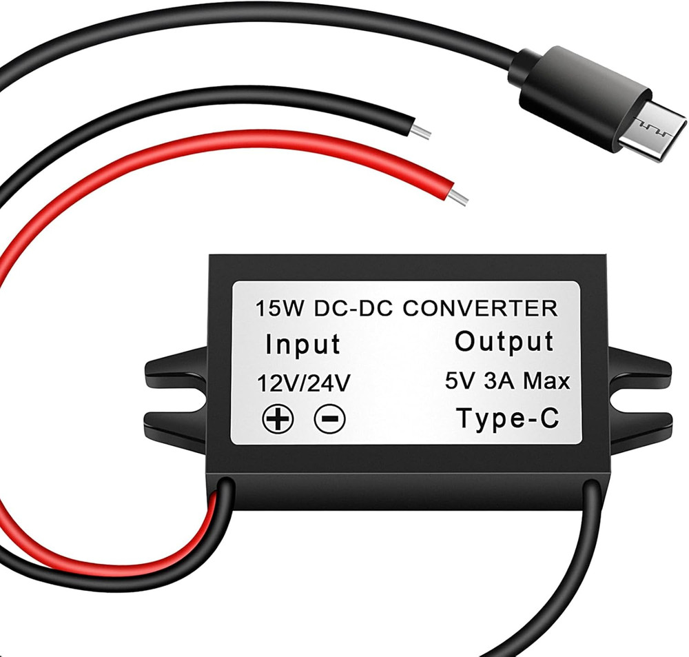 5V 3A Waterproof Buck Converter USB Type-C Power Adapter for Raspberry Pi 4