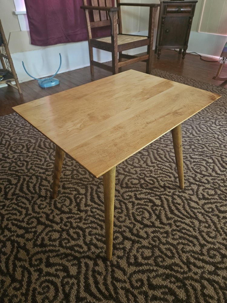Restored Vintage Mid-Century Maple Planner Group End Table