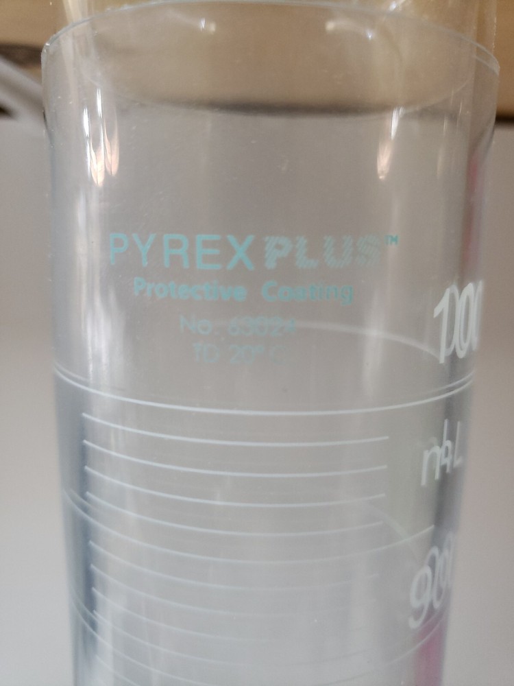 1000 ML PYREXPLUS 63024-1L Cylinder, Single Scale, PVC Coating.