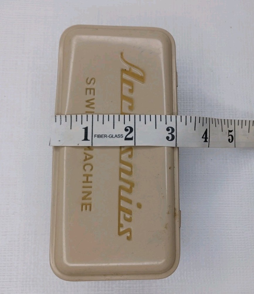 Vintage Sewing Machine Accessories Empty Tin Box