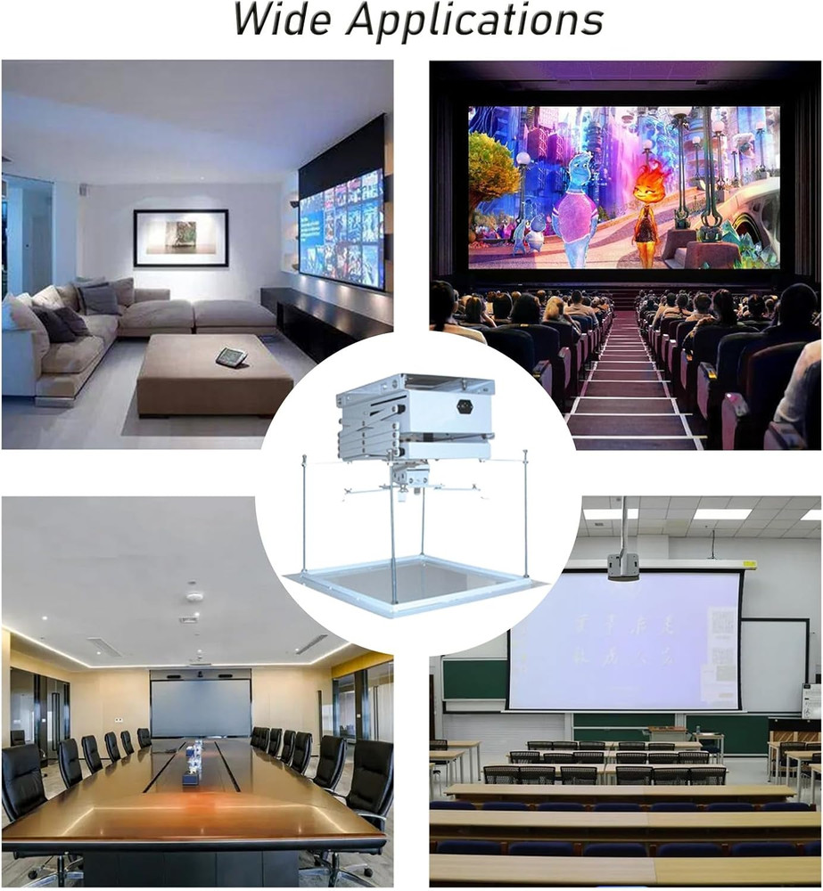 Electric Ceiling Projector Mount with Remote Control, 22Lbs Capacity, 39In Range