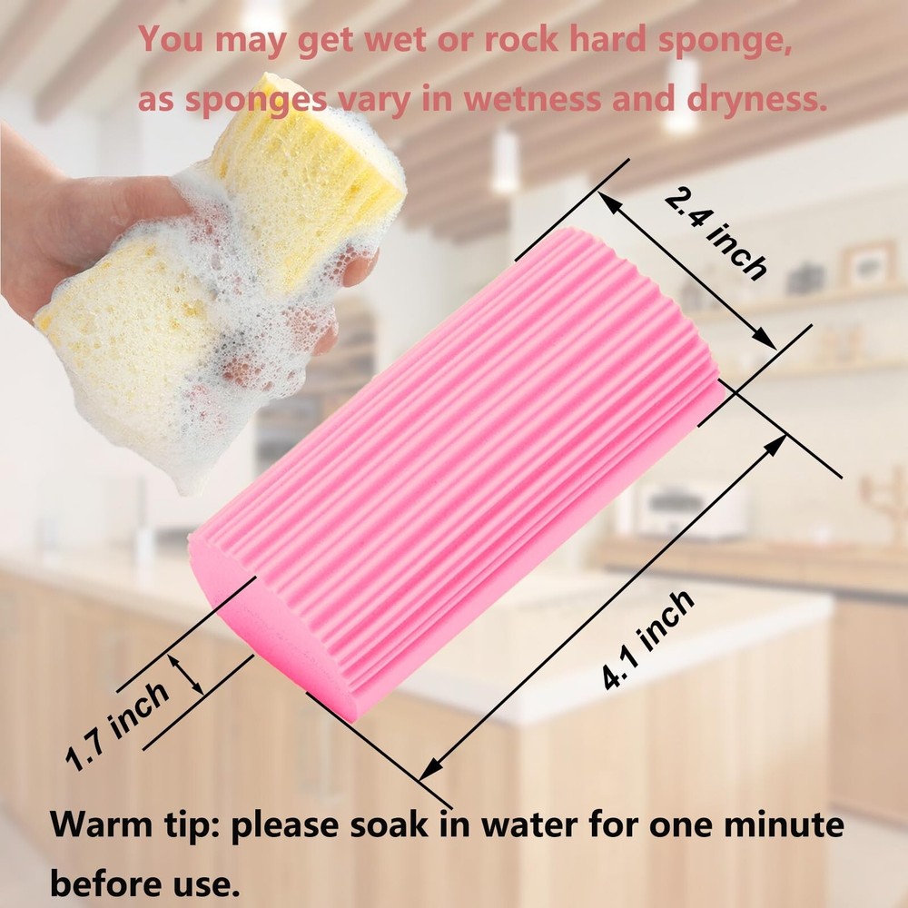 6-Pack Damp Clean Duster Sponge,Magic Sponge Eraser for Housekeeping,Reusable...