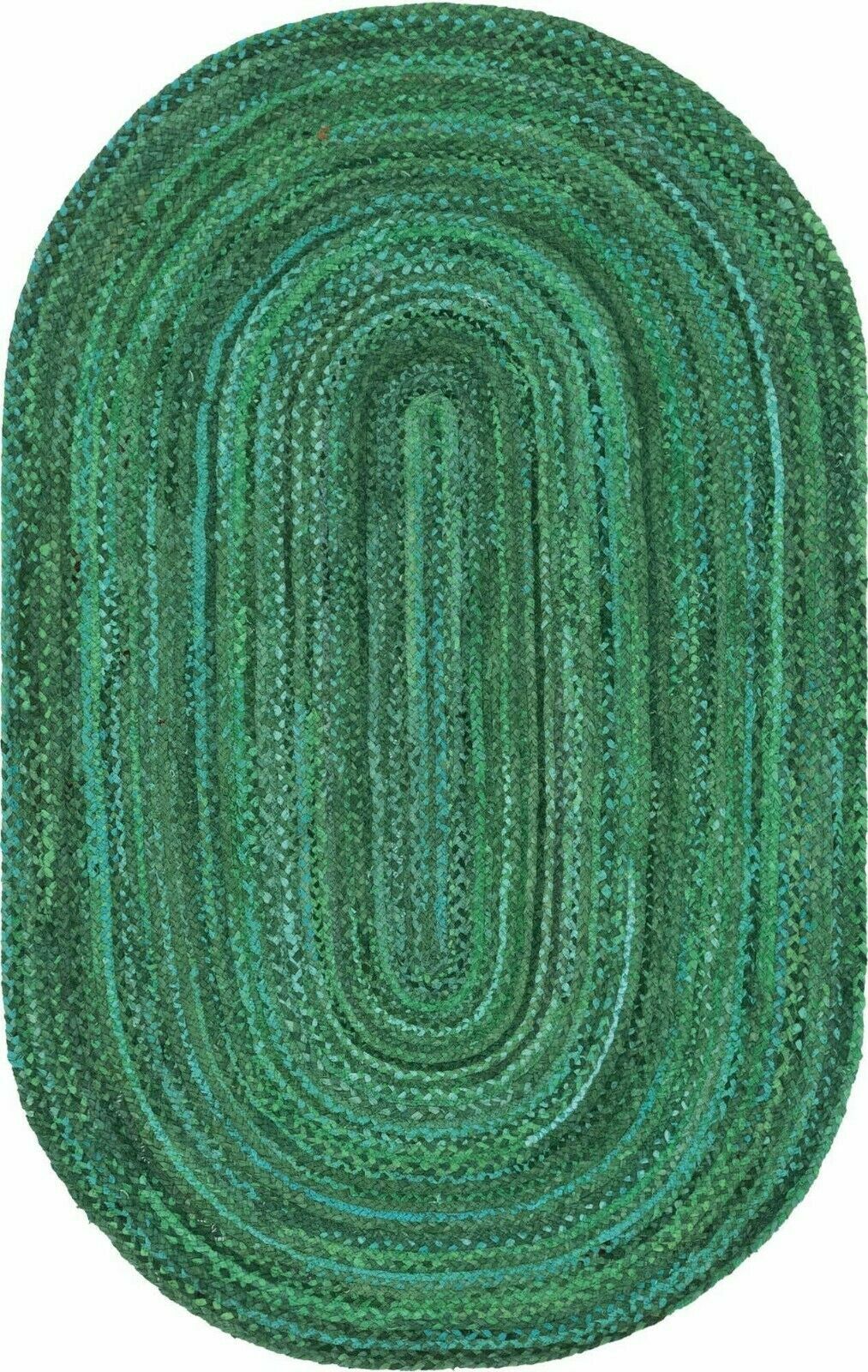 Rug Natural 100% Cotton Braided Style Oval Rug reversible Handmade Area Rugs