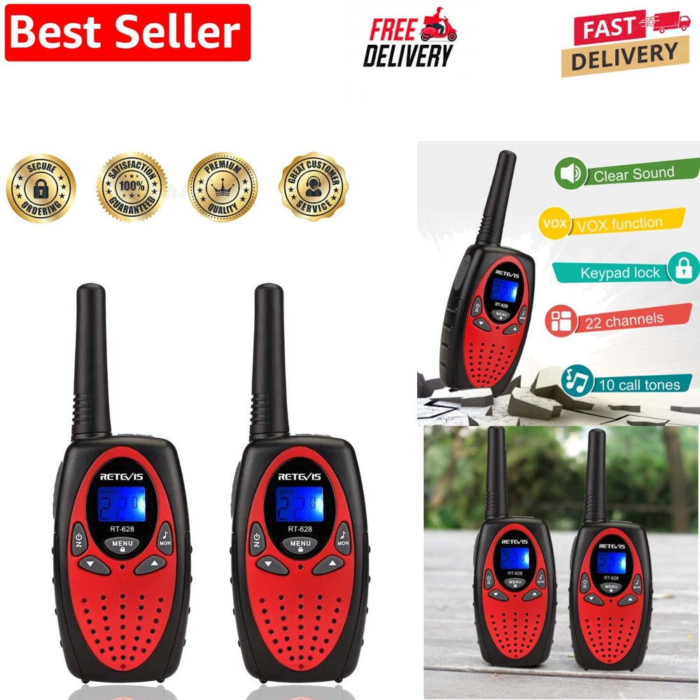 Compact RT628 Walkie Talkies for Kids, VOX Communication - Perfect Gifts!