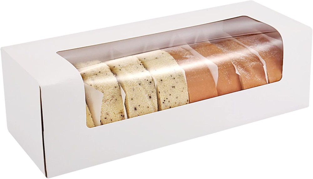 Roll Cake Boxes, Loaf Pumpkin Roll Boxes, White Bakery Boxes with