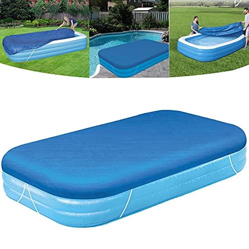 Rectangular Pool Cover, Fits 120 in x 72 in Inflatable Rectangle Swimming Blue