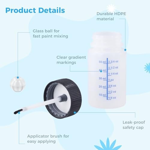 60 Pcs 2 Oz Touch Up Paint Container - Empty Paint Touch Up Bottles with