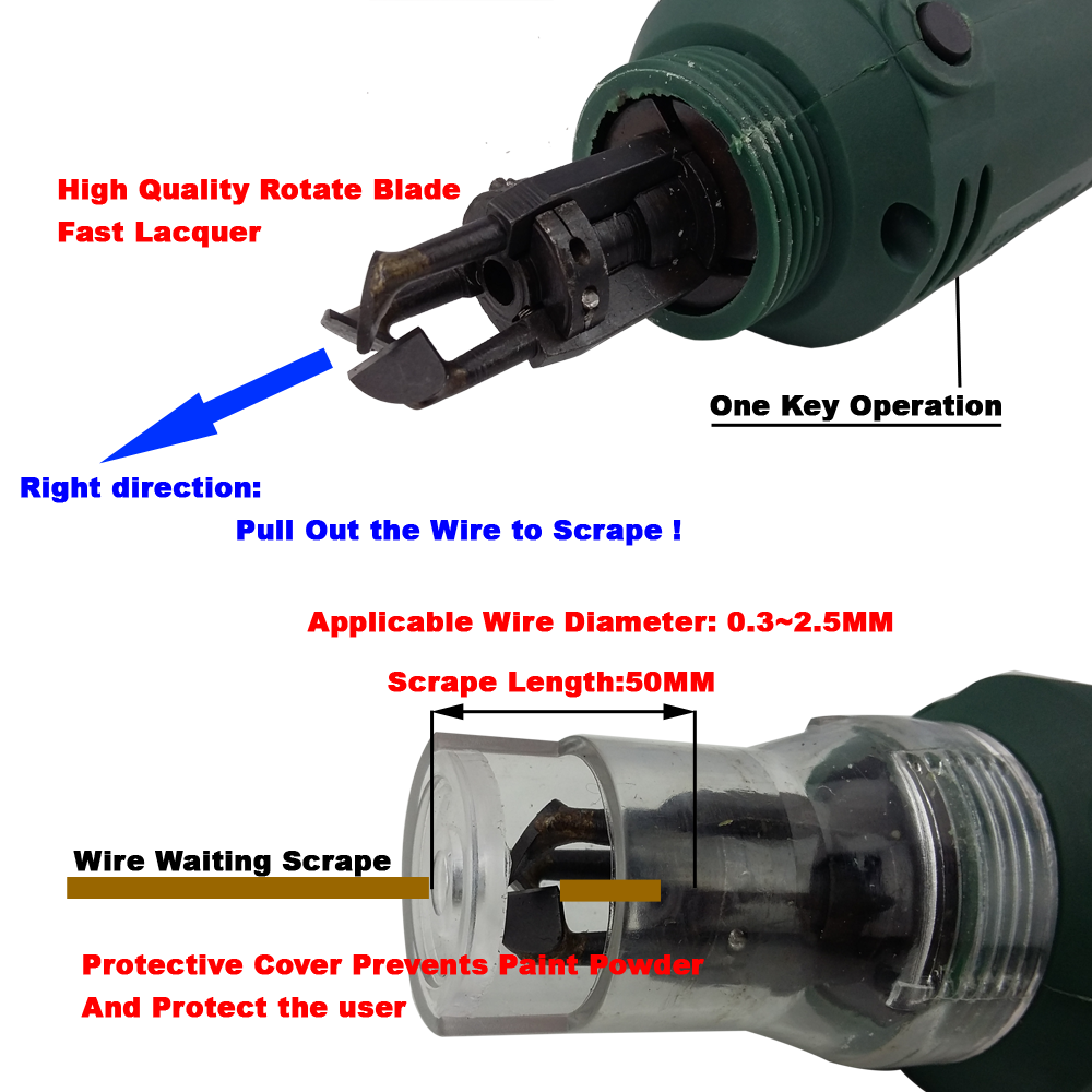 110V Handheld Wire Stripping Machine Electric Wiper Lacquer Paint Scraper