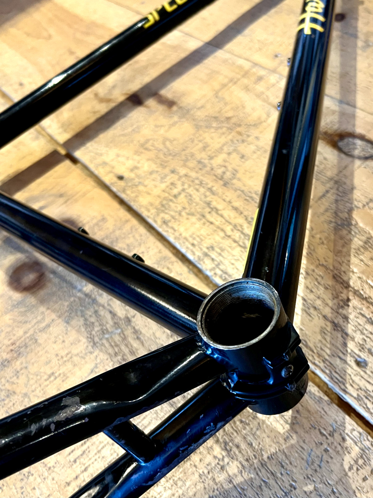 Vintage 90s Specialized Hard Rock 18.5" Steel Mountain Bike Frame Black / Yellow