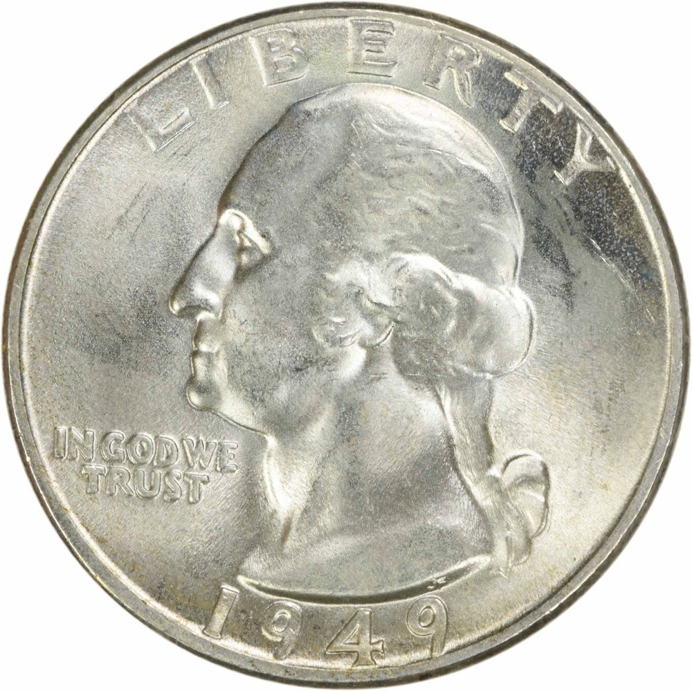 1949 Washington Silver Quarter Choice BU+ Uncertified #149
