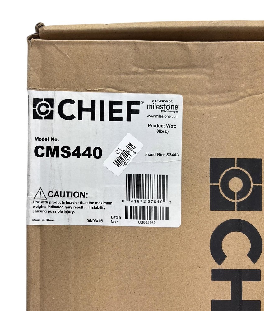 NEW - Chief CMS440 Lightweight Projector Ceiling Mount Kit