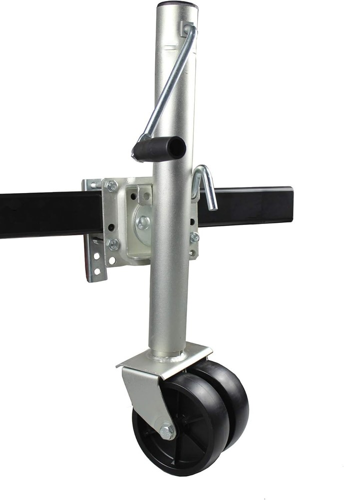 Mobile Trailer Support Jack with Side Wind Handle & Swing-Back Design