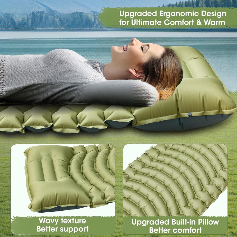 Sleeping Pad for Camping, Self Inflating Sleeping Pad Extra Thick Sleeping Ma...
