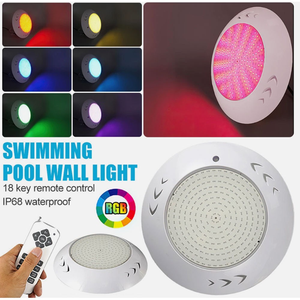 Resin Filled Swimming Pool LED Light 12V 55W RGB Remote Control Memory Function