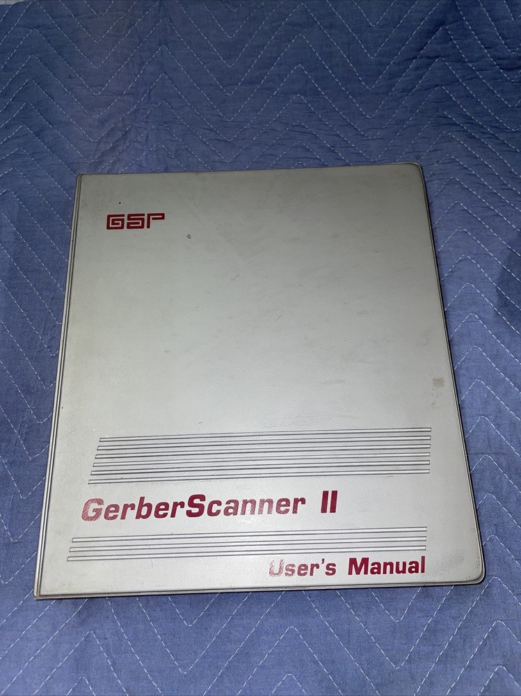 GSP GERBER SCIENTIFIC Gerber Scanner ll USER'S & Reference MANUAL 1988