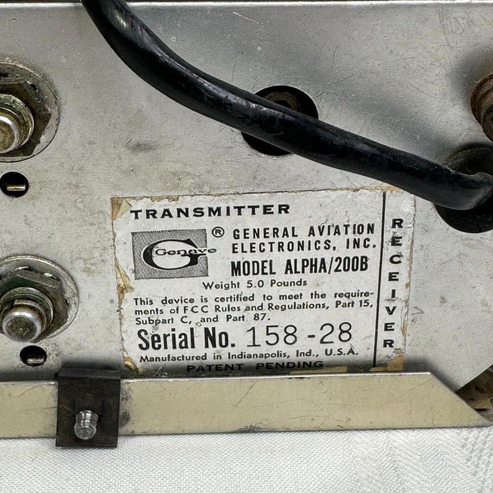 Genave Communication Transceiver Arc Cessna Alpha 200 B Untested Alpha/200B