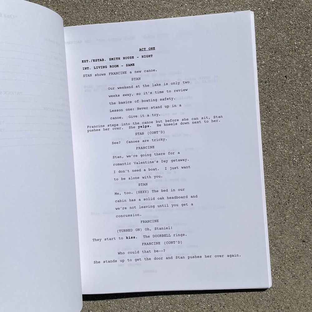 American Dad Original 2007 Production Used Table Draft Script One Little Word