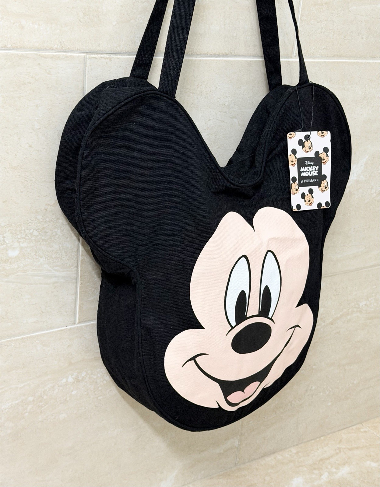 Disney Mickey Mouse Face Tote Bag Canvas Shoulder Bag Park Style *Primark*-NEW
