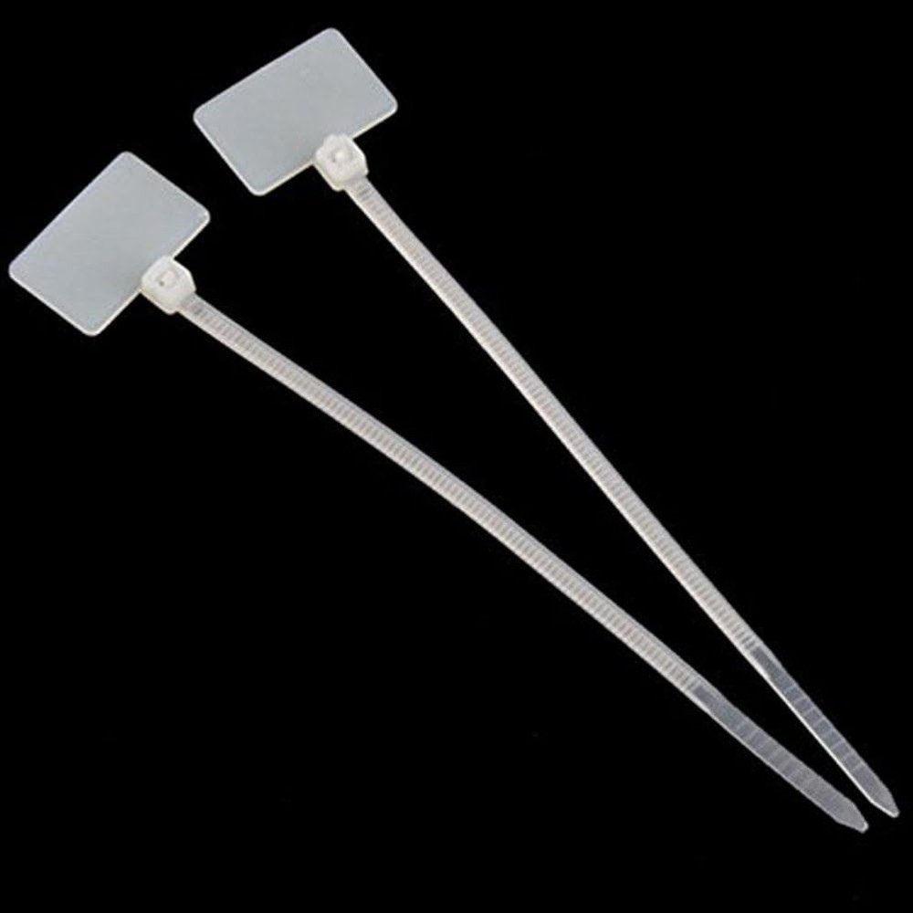 Nylon Cable Zip Ties with Writable Tags - 100 Pcs Self-Locking Marking Solution
