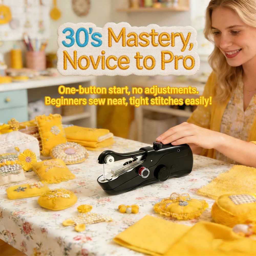 Handheld Sewing Machine,Portable Mini Sewing Machine for Beginners with Sewin...