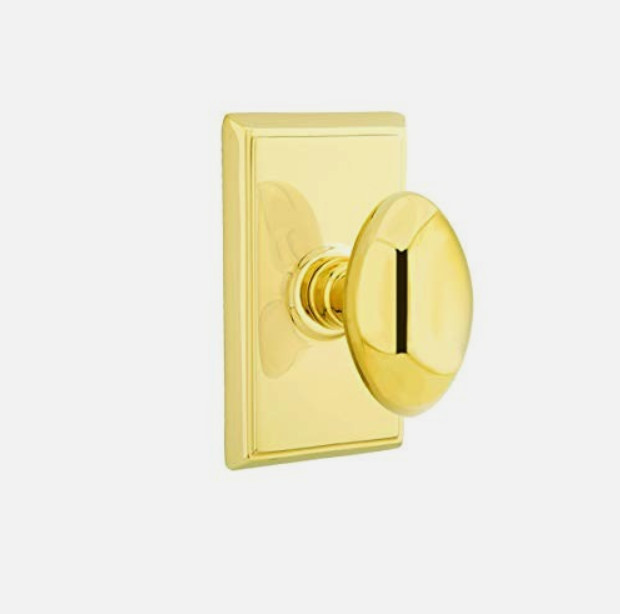Emtek 8221EUS3NL PRIVACY, Rectangular Rosette, Egg Knob, Unlacquered Brass