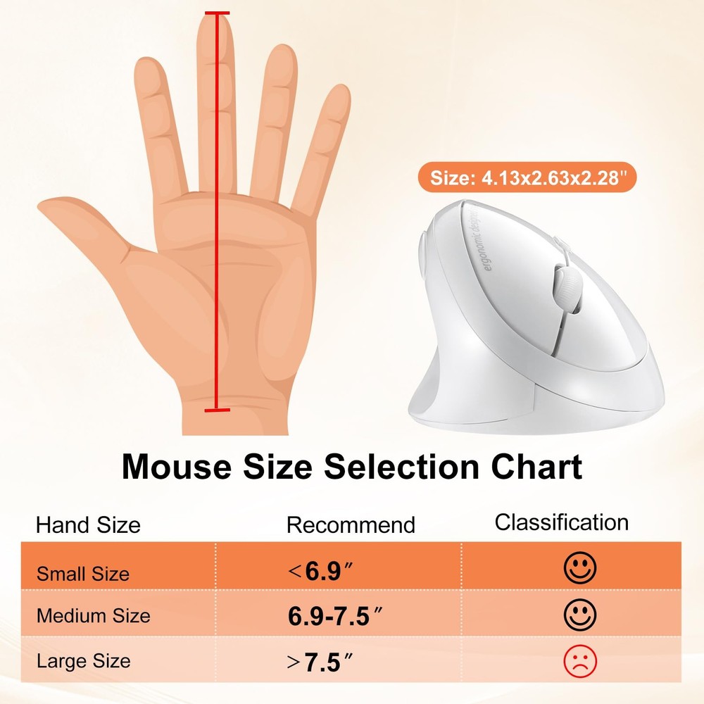 2.4G Wireless Left Handed , Ergonomic Left Hand Vertical for Small Medium Han...