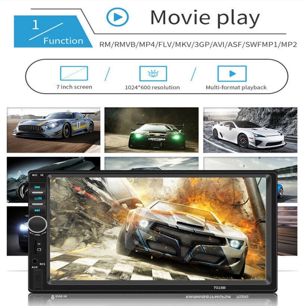 7" Double 2Din Car Stereo Radio Apple/Android Car Bluetooth Player Touch Screen