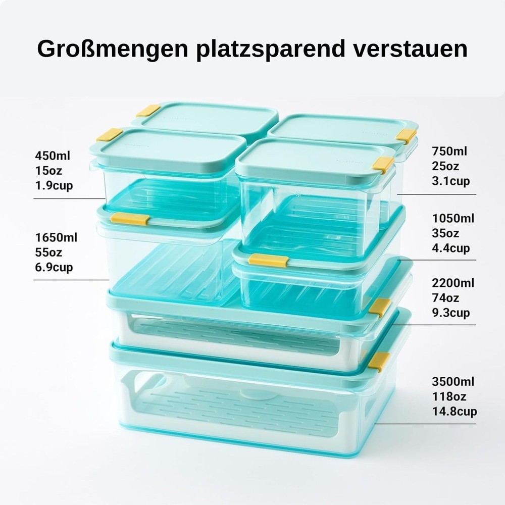 LocknLock Freezer Fit Plastic Containers | 3500ml, Light Blue