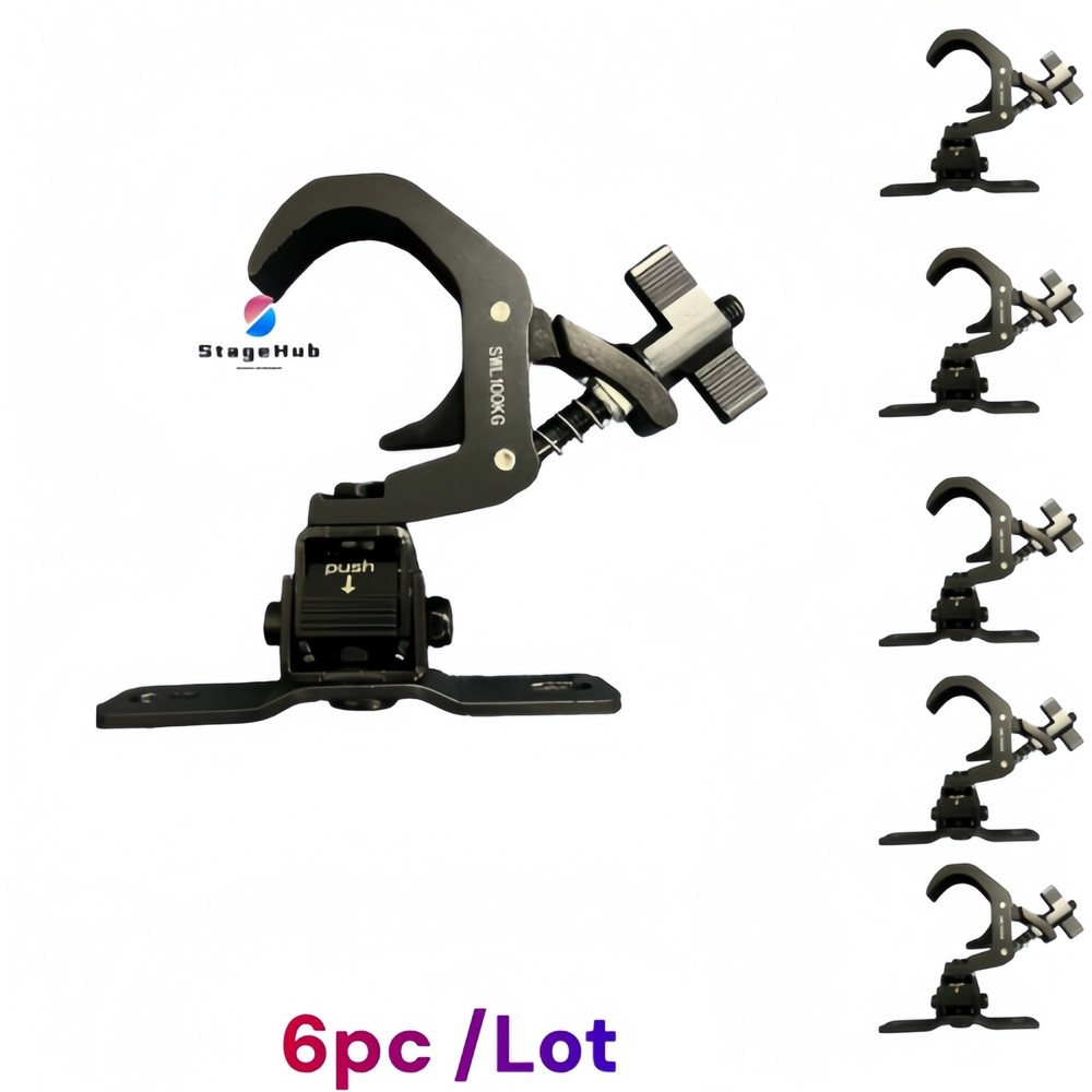 6pc/ Foldable Aluminium clamp 360 folding Light Hook for Moving Head stage Light