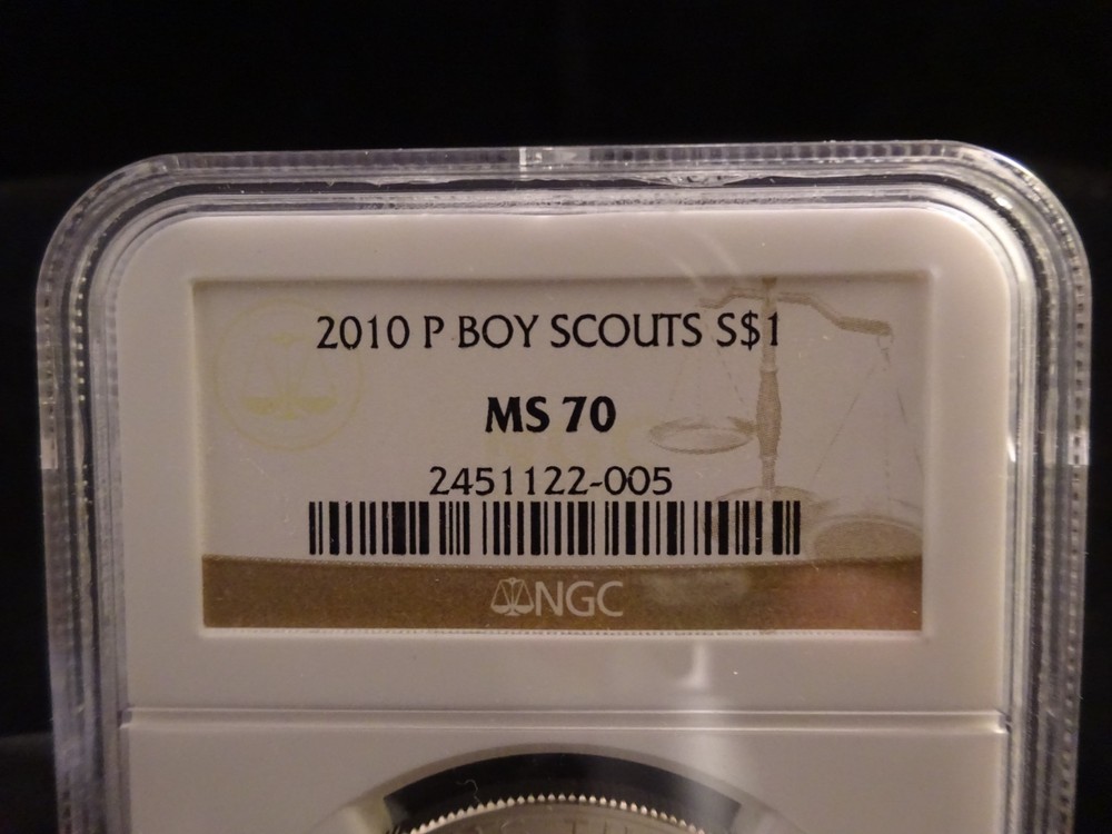 2010-P Boy Scouts 90% Silver Dollar NGC MS70