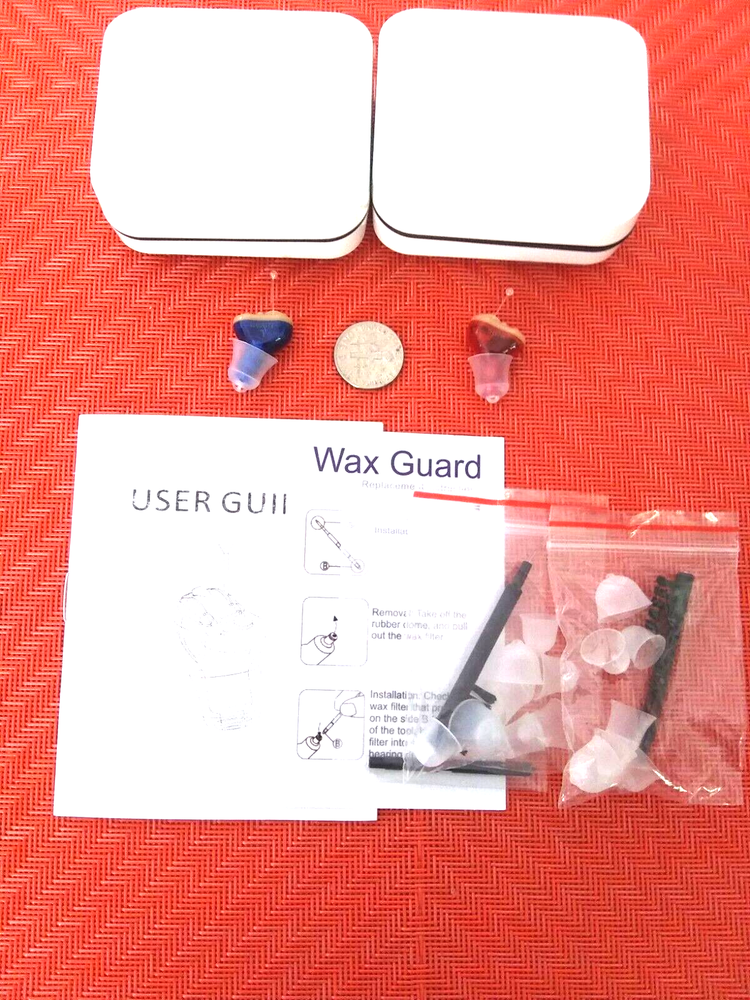 TWO TINY IN EAR CIC DIGITAL HEARING AMPLIFIER SMART CHIP 3 PROGRAMS NO TEST
