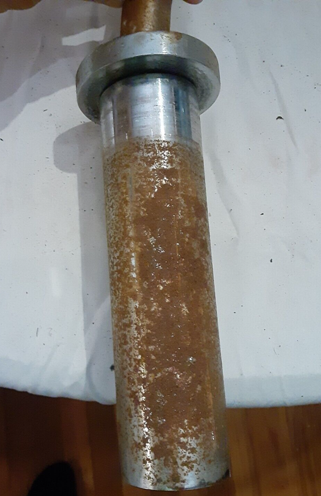 EZ Curl Bar Olympic solid w/ blue padded grips 46", RUST